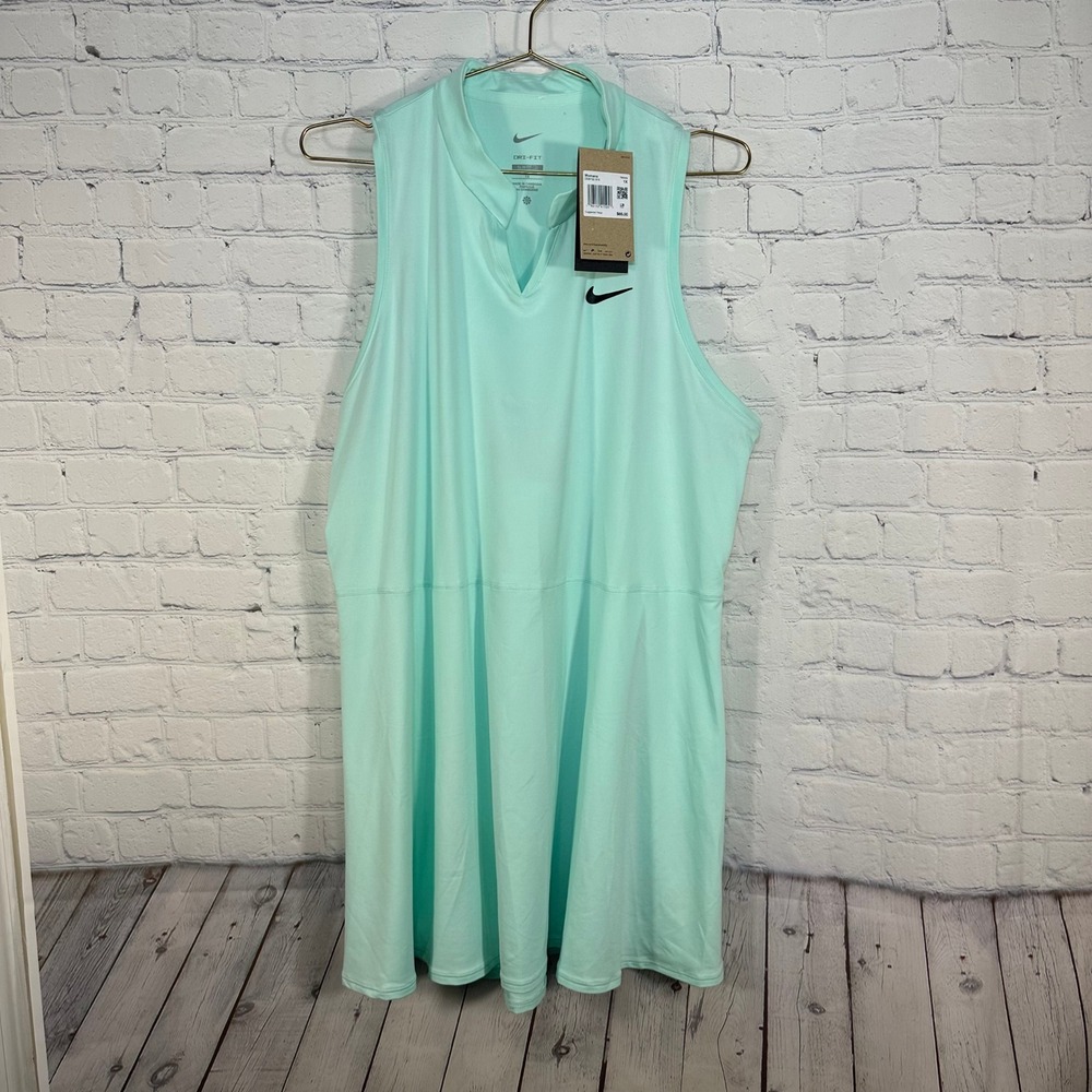 New Nike Court Dri-FIT Victory Tennis Dress Mint Green DD8732-379 Womens 1X NWT